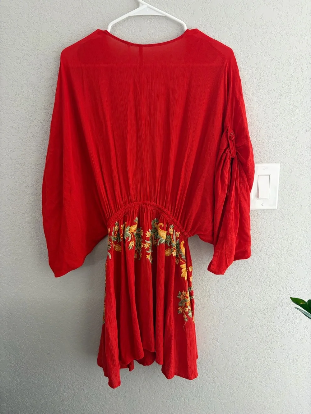 Free People Pretty Pineapple mini Dress in bold Red